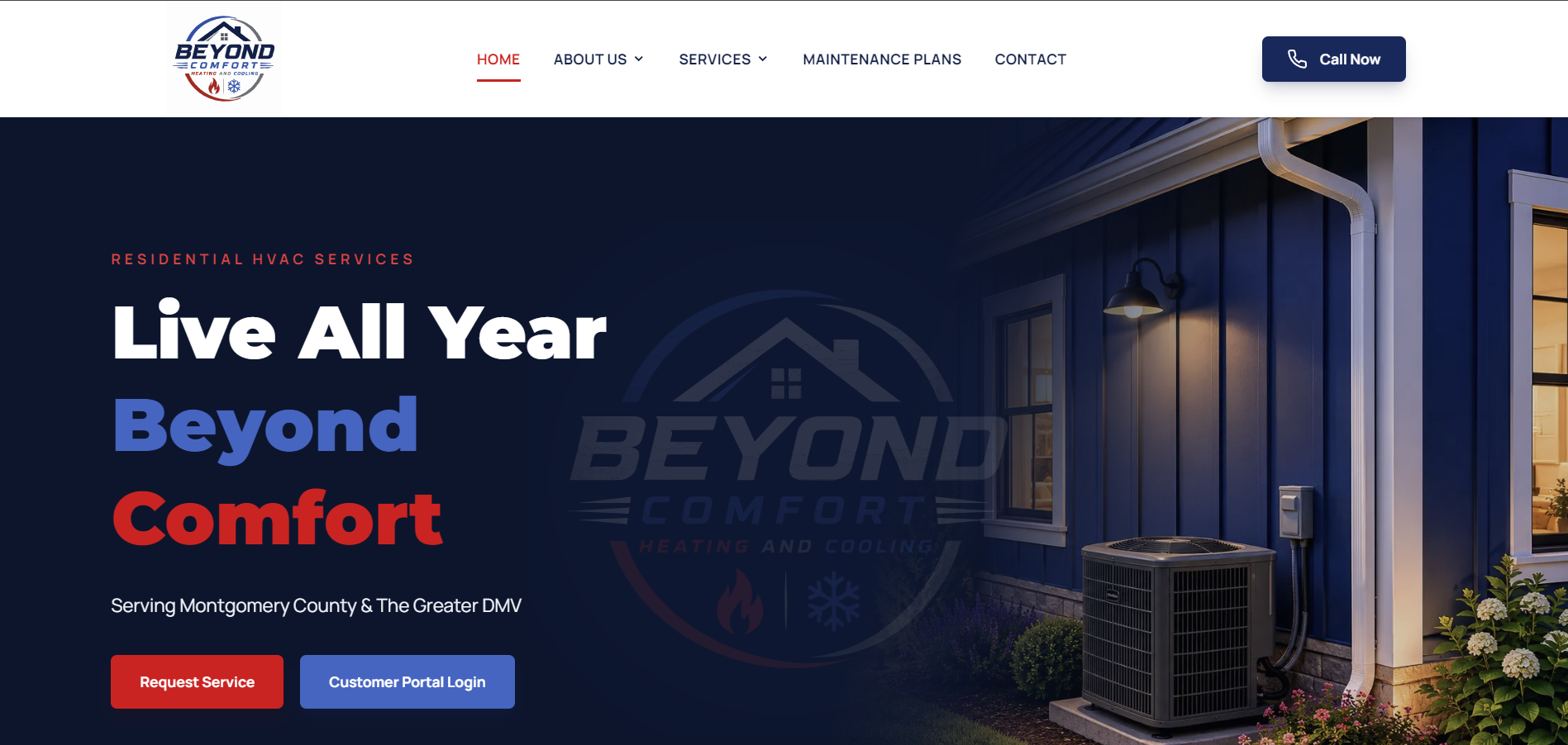 Beyond Comfort Heating and Cooling website preview